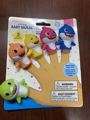 5 Pinkfong Nickelodeon Baby Shark Finger Puppets Bath Toys New 5Pc Set • $16.50