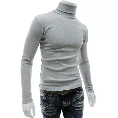 Men's Adult Unisex Turtleneck Long Sleeve Crew Neck Jumper Knitted Pullover • $14.45