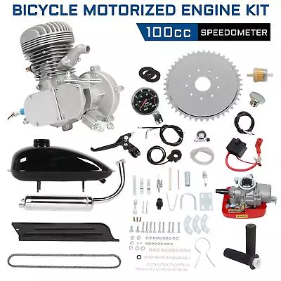 Full Set 100 CC Bicycle Motorized 2 Stroke Gas Bike Engine Motor Kit Speedometer • $104.90