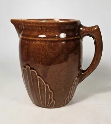 Pitcher Brown Stoneware Monmouth USA  6 Inches Tall • $14.99