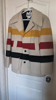 Vintage 1960's-70's Hudson Bay 100% Wool Trade Blanket Coat/jacket • $699