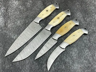 Handmade FORGED DAMASCUS STEEL Sharp Blade Professional Kitchen CHEF KNIFE Set • $64.99