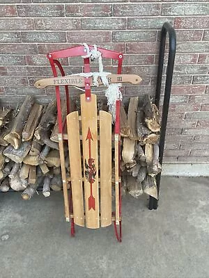 Vintage Flexible Flyer Snow Sled  Flexible Flyer III 3 Wood  And Metal • $50