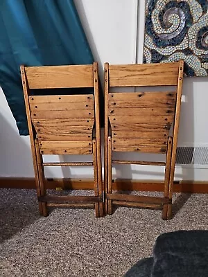 (2) 1940’s Snyder Wooden Folding Chairs • $40