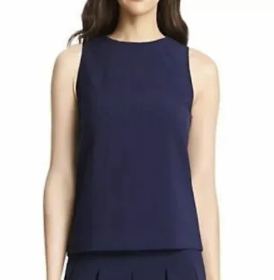 Diane Von Furstenberg Sleeveless Shell Top Navy Blue Size 0 NEW • $108.26
