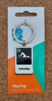 Official London 2012 Olympic Games Swimming Keychain Keyring New! • £5.90