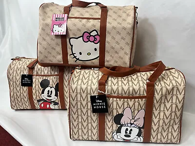 Sanrio Hello Kitty/Disney Minnie And Micky Mouse PU Deluxe Duffle Bag • $49.99