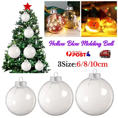 1/100PCS Christmas Ball Plastic Baubles Clear Fillable Xmas Tree Decor Ornament • $239.96