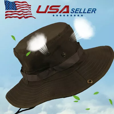 Mens Bucket Hats Boonie Wide Brim Sun Cap Military Camo Outdoor Fishing Hiking • $7.38