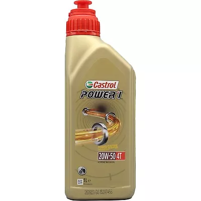 Castrol POWER1 4T 20W-50 20W50 Mineral 4 Stroke Motorcycle Engine Oil 1 Litre 1L • £13.99