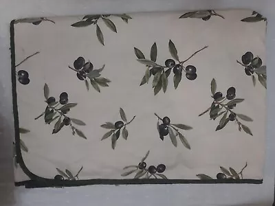 La Signoria Di Firenze Tablecloth Tuscan Print Olives Herbs Cotton 66”x96” Italy • $46.20