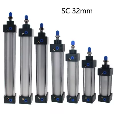 $34.65 • Buy SC32mm Bore 25~200 Stroke Single Piston Rod Double Action Pneumatic Air Cylinder