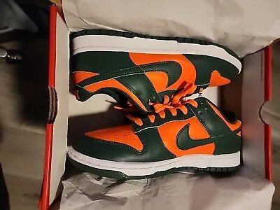 Size 10.5 - Nike Dunk Low Miami Hurricanes VNDS WITH BOX • $100