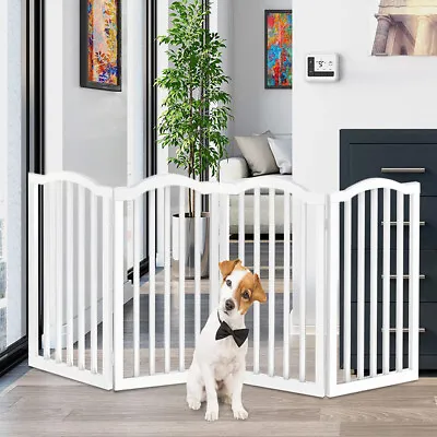 Folding Pet Gate Dog Fence Child Baby Safety Indoor Barrier FreeStanding W/ Feet • £49.95