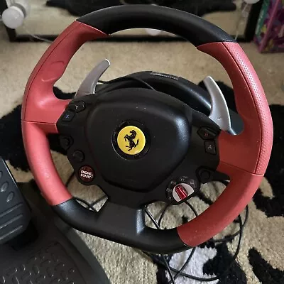 Thrustmaster Ferrari 458 Spider Racing Steering Wheel Pedals Xbox • $50