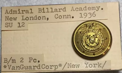 Admiral Billard Academy New London Conn Uniform Button 23mm • $15.99