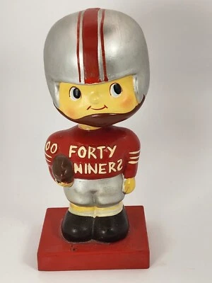$99 • Buy RARE Vintage 1960's San Francisco 49ers Wood Base Bobblehead Nodder Error Doll S
