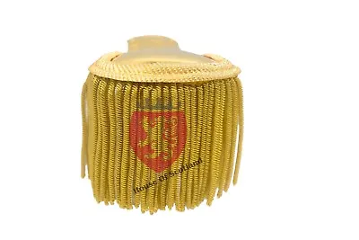 Bullion Shoulder Gold Brass Epaulettes Heavy Fringe/Army/Marching Band Epaulette • $87.02