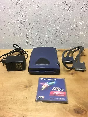 Iomega Zip-250 250MB Portable Parallel Port External Zip Drive #b-17e Untested • $50