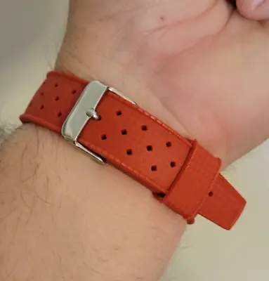 22mm Red Tropic Dive Watch Strap Band FKM Rubber • $45.51