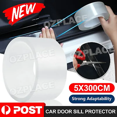 Car Door Sill Protector Edge Sticker Carbon Fiber Rubber DIY Bumper Guard Strip • $8.95