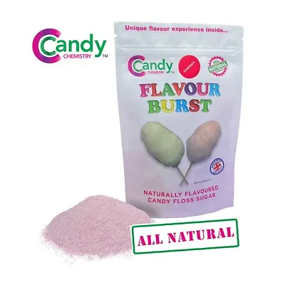 Candy Chemistry ALL NATURAL Cherry Flavour Burst Cotton Candy Floss Sugar • £4.99