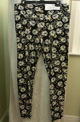 635 LuLaRoe Leggings TC Multicolor Mickey On Black • $16