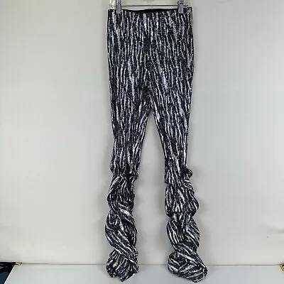 Sequin High Rise Stacked Pants Navy & Silver Sparkle Size Small Club Rave Exotic • $25.80