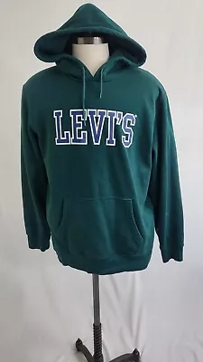 Levis Hoodie Mens Sz LG Green Long Sleeve Pockets Midweight Standard Casual Hood • $28.95