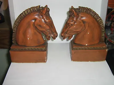 Vintage Universal Statuary Trojan Horse Bookends 1957 - Chicago Ill • $49.99