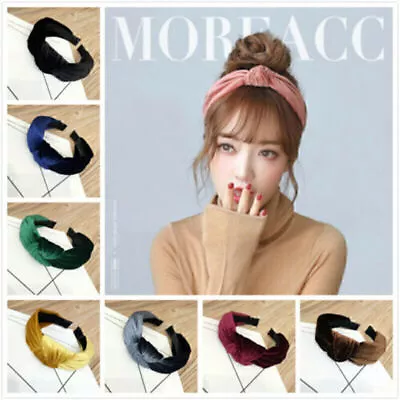 Women Bow Knot Cross Headband Twisted Hair Band Head Wrap Velvet Bow Headwear • $7.54