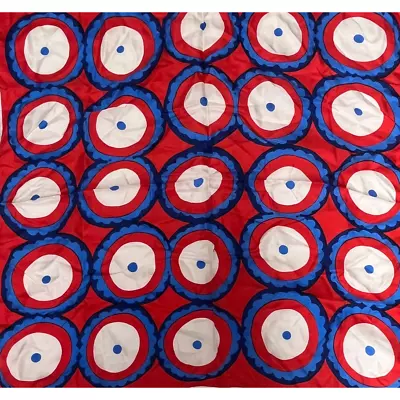 Vintage VERA Neumann Silk Scarf ~  Signed ~ Blue & Red ~ 26.5  X 26.5  • $40