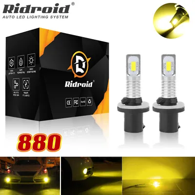 2pcs 880 899 LED Fog Light DRL Bulbs 80W 8000LM High Power 3000K Golden Yellow • $11.99