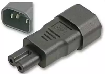 Iec C14 Socket To C7 Plug Fig 8 Cable Adaptor Converter Pat Testing • £3.89