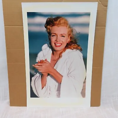 MARILYN MONROE 1949 IN WHITE BATH ROBE ANDRE DE DIENES VINTAGE 11x17 COLOR PHOTO • $250