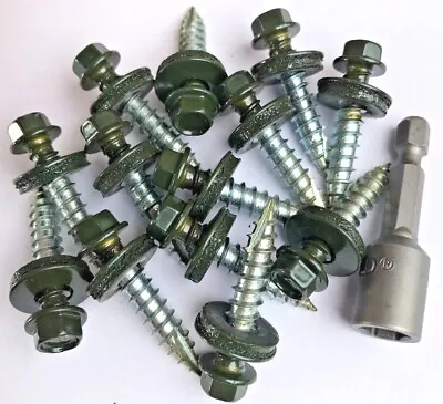 Timber Tek Roofing Screws Bolts  Fix Corrugated Sheet To Timber + Free Hex Bit • £13.98