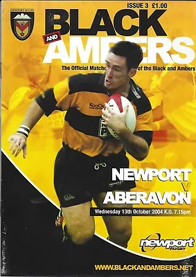 Newport v Aberavon 13 Oct 2004 Rodney Parade Newport RUGBY PROGRAMME • £4.99