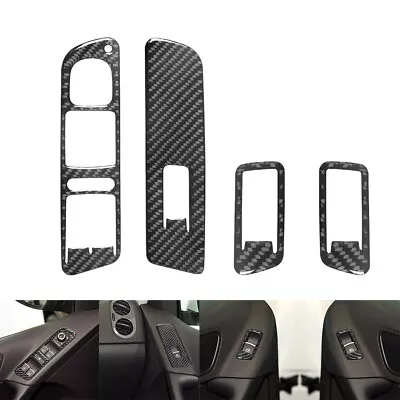 4pcs For VW Tiguan 2013-17 Carbon Fiber Power Window Switch Sticker Trim • $15.29