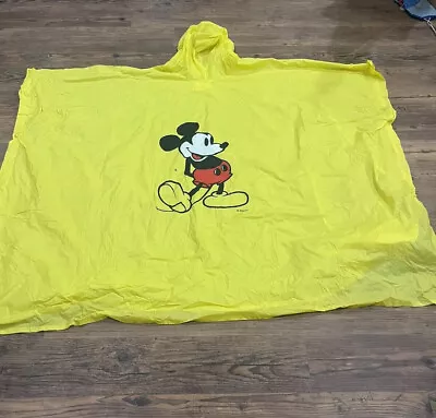 Mickey Mouse Rain Poncho Yellow Hooded Jacket • $9.99