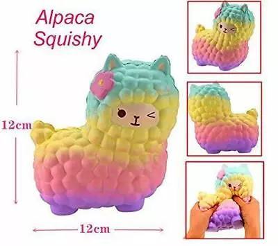 $14.45 • Buy Jumbo Rainbow S Quishy Jumbo Sheep Alpaca Slow Rising Stress Relief Toy