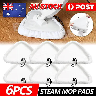 6pcs Steam Mop Pads Replacement Floor Mopping Pad Microfibre Cloth Washable H20 • $13.85