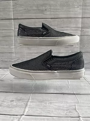 Vans Classic Slip On Black Metallic Dots Silver Uk 6 Eu 39 • £24