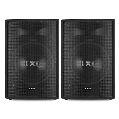 2x Vonyx 15 Inch PA Speakers DJ Sound System 1600W UK Stock • £339