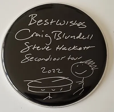 £35.21 • Buy Steve Hackett Genesis Signed Drumskin Whit Doodle Seconds Out Tour 2022 Rare