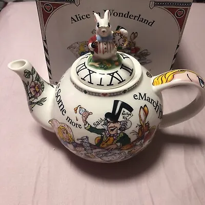 Alice In Wonderland Mad Hatter's Tea Party Pot 2004 Cardew Design Rare With Box • $35