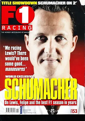 F1 Racing Magazine November 2008 Michael Schumacher Jacques Villeneuve Monaco 88 • £5.99