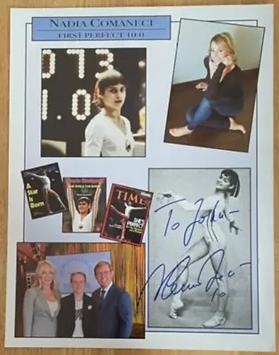 NADIA COMANECI 100% AUTHENTIC AUTOGRAPHED 8 1/2  X 11  PHOTO GYMNASTICS LEGEND • $0.99