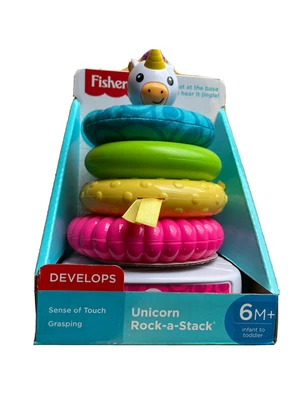£3.99 • Buy NEW - Fisher-Price Unicorn Rock A Stack  Pyramid Toy Babe Textures 6+ Months