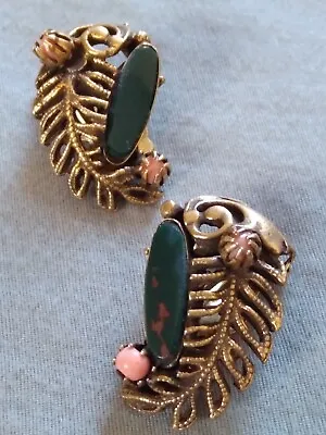 Vintage Art Glass Clip Earrings. • $11.50