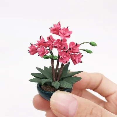 1:12 Dollhouse Miniature Ceramics Flowerpot Vase Flowers Accessory Handcrafted • $14.43